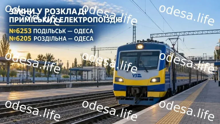 Зміни у розкладі електричок з Роздільної до Одеси